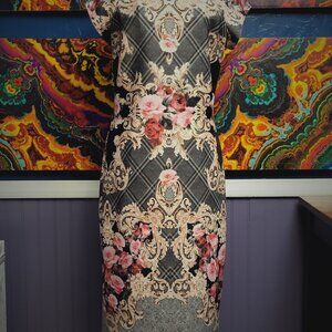 Beige by ECI ~ Sz 6 ~ Hour Glass Figure ~ Floral Print ~ Knee Length Dress ~NWOT